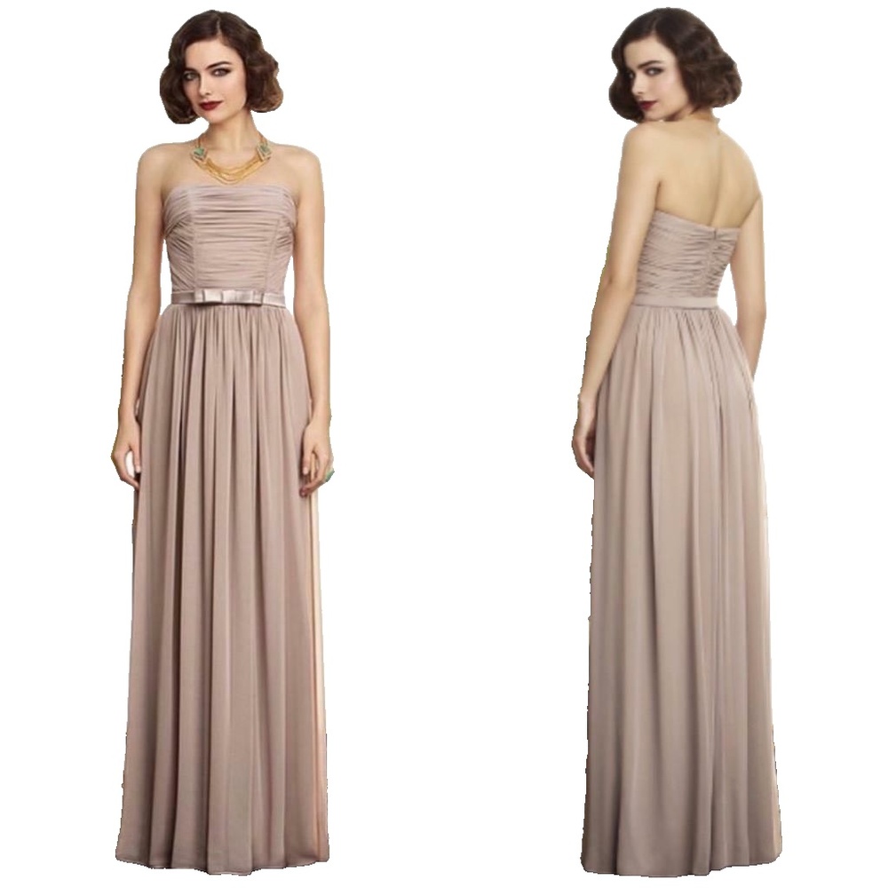 NEW 2898 DESSY Collection TOPAZ CHIFFON Ruched BODICE Belt Bridesmaid DRESS GOWN